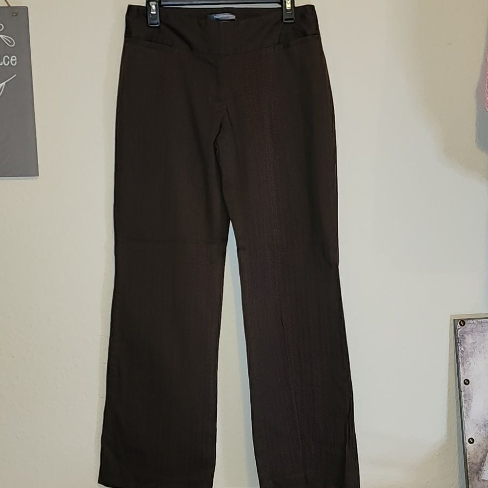 Hillard & Hanson Brown Stripped Slacks
